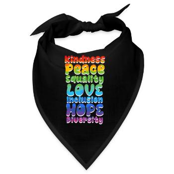 Inklusion Akzeptanz Freundlichkeit Solidarität - Bandana - Schwarz - Vorne