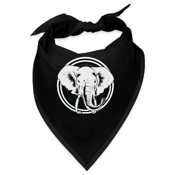 Elefant Afrika Elefanten Wildtiere Zoo Dickhäuter - Bandana - Schwarz - Vorne