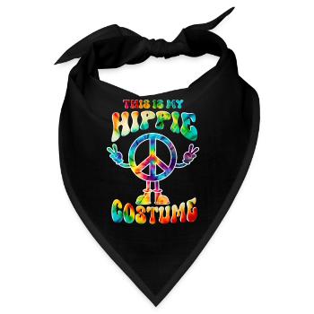 Hippie Kostüm Peace Love Tie Dye - Bandana - Schwarz - Vorne