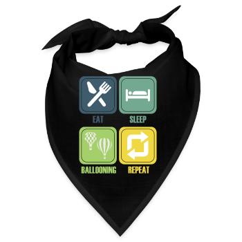 Heißluftballon & Ballon Fahrer Geschenk - Bandana - Schwarz - Vorne