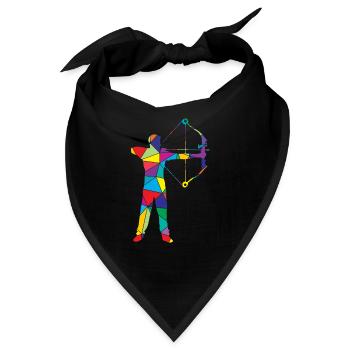 Low Poly Bogenjäger Poly Bogenjagd - Bandana - Schwarz - Vorne