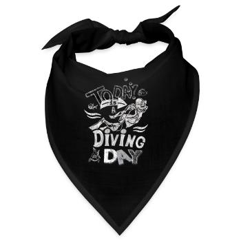 Heute ist ein Tauchtag Day Kreide Geschenk - Bandana - Schwarz - Vorne