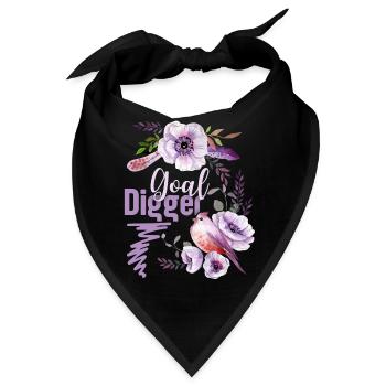 Goal-Digger, Wortspiel Pun lustiger Spruch, Blüten - Bandana - Schwarz - Vorne