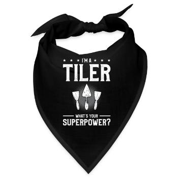 Ich bin ein Fliesenleger Was ist deine Superkraft Fliesenleger - Bandana - Schwarz - Vorne