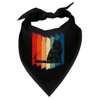 Norwegische Waldkatze Norwegian Forest Cat - Bandana - Schwarz - Vorne
