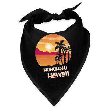 Hawaii Honolulu Urlaub Palmen Ocean Surfing - Bandana - Schwarz - Vorne