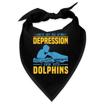 DEPRESSION ICH SCHWIMME MIT DELFINEN - Bandana - Schwarz - Vorne