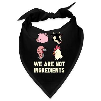 Vegan Fleischlos Tierlieb & Veganer - Bandana - Schwarz - Vorne