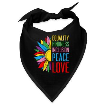Inklusion Gleichheit Freundlichkeit Akzeptanz - Bandana - Schwarz - Vorne