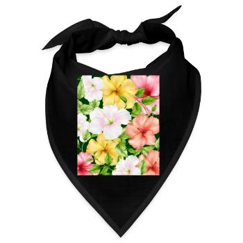 Coconut Girl Aesthetic Hibiscus Pattern - Bandana - Schwarz - Vorne