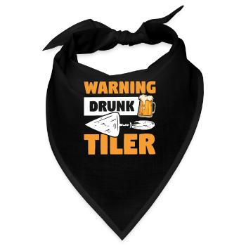 Warnung Betrunkener Fliesenleger Fliesenleger Bodenfliesen Fliesenleger - Bandana - Schwarz - Vorne