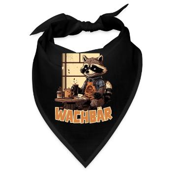 Wachbär Waschbär Motiv Köstüm Bild Mode Rave - Bandana - Schwarz - Vorne