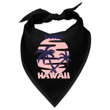 Familienurlaub Hawaii Kona Palm Tree Beach Ocean - Bandana - Schwarz - Vorne