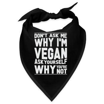 Vegan Fleischlos Tierlieb & Veganer - Bandana - Schwarz - Vorne