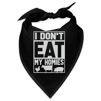 Vegan Fleischlos Tierlieb & Veganer - Bandana - Schwarz - Vorne