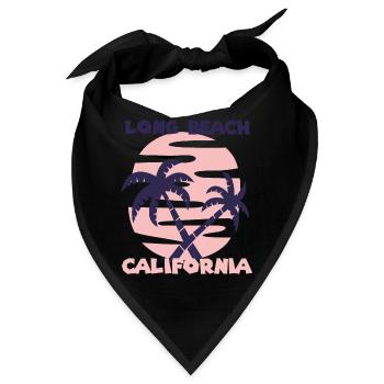 Familienurlaub Kalifornien Long Beach Palme Strand - Bandana - Schwarz - Vorne