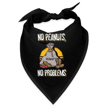 Keine Erdnüsse Keine Probleme Erdnuss-allergiker - Bandana - Schwarz - Vorne