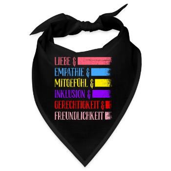 Inklusion Gleichheit Freundlichkeit Akzeptanz - Bandana - Schwarz - Vorne