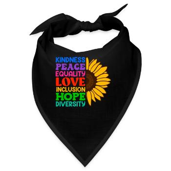 Inklusion Akzeptanz Freundlichkeit Solidarität - Bandana - Schwarz - Vorne
