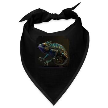 Jackson Chameleon Dystopische Vaporwave - Bandana - Schwarz - Vorne