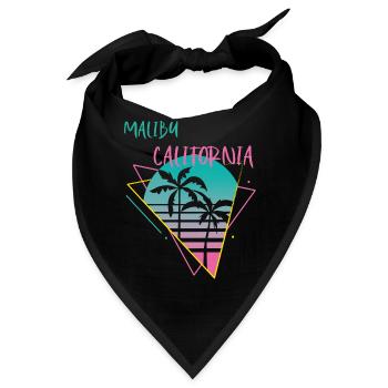 California Malibu Palmen Ocean Surfing - Bandana - Schwarz - Vorne