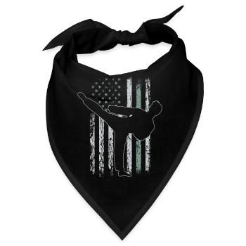 Capoeira Retro USA Flagge Kampfkunst 4th of July - Bandana - Schwarz - Vorne