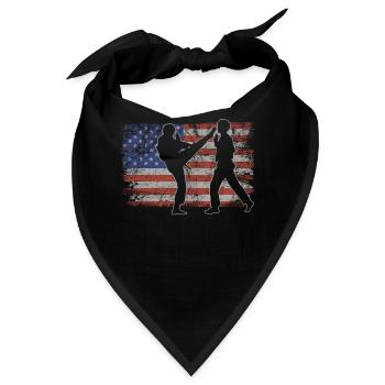Capoeira Retro USA Flagge Kampfkunst 4th of July - Bandana - Schwarz - Vorne