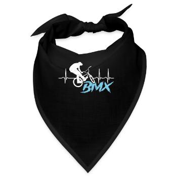 BMX Racing BMX Heartbeat Loves Bicyclette Cyclist - Bandana - Schwarz - Vorne