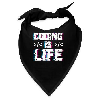 Coding Ist Leben Programmierer Coder Code - Bandana - Schwarz - Vorne