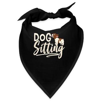 Hundesitting Dog Sitting Hundesitter Hund - Bandana - Schwarz - Vorne