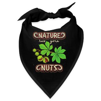 Herbst, Fall, Kastanien, Umweltschutz, Naturschutz - Bandana - Schwarz - Vorne