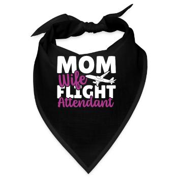Flugbegleiter Flugbegleiterin Luftfahrt Fliegen - Bandana - Schwarz - Vorne