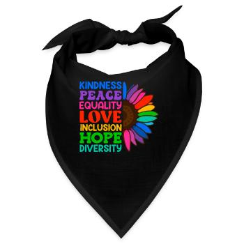 Inklusion Akzeptanz Freundlichkeit Solidarität - Bandana - Schwarz - Vorne