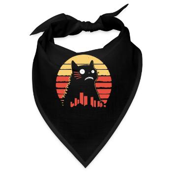 riesige Monster Katze - Bandana - Schwarz - Vorne