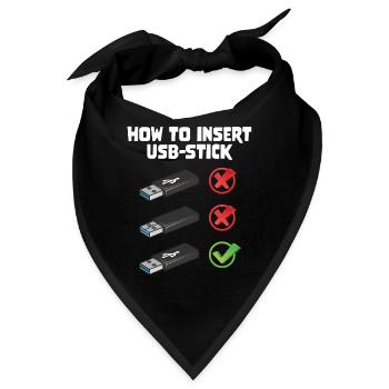 How To Insert USB Stick Funny Programmer Meme - Bandana - Schwarz - Vorne