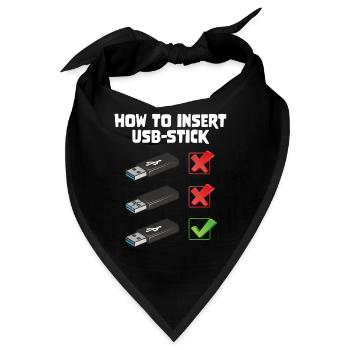How To Insert USB Stick Funny Programmer Meme - Bandana - Schwarz - Vorne
