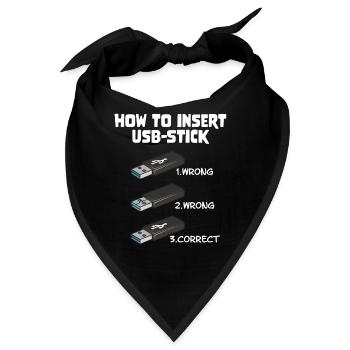 How To Insert USB Stick Funny Programmer Meme - Bandana - Schwarz - Vorne