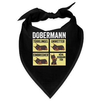 Hund Doberman - Bandana - Schwarz - Vorne