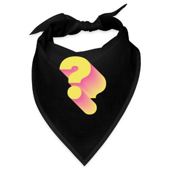 Retro Fragezeichen Satzzeichen - Bandana - Schwarz - Vorne