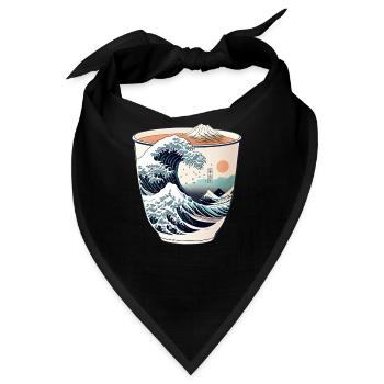 Kanagawa Wave - Reiten Sie auf den Gezeiten der - Bandana - Schwarz - Vorne