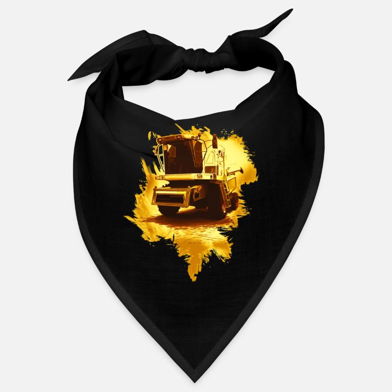 Moissonneuse-batteuse or - Bandana - noir