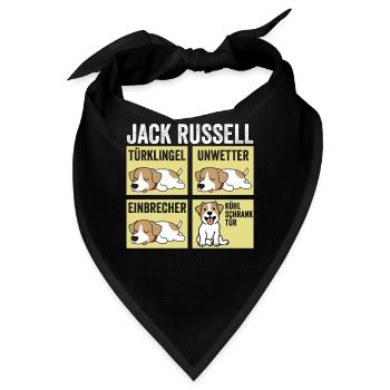 Hund Jack Russell - Bandana - Schwarz - Vorne