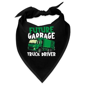 Müllwagen Müllabfuhr Recycling Müllsammeln - Bandana - Schwarz - Vorne