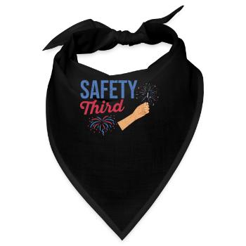 Lustiger 4. Juli Patriotic Fireworks Safety Third - Bandana - Schwarz - Vorne