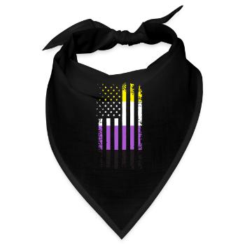 Non Binary Gender Flagge Geschenk - Bandana - Schwarz - Vorne