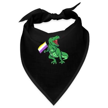 Non Binary Gender Flagge Geschenk - Bandana - Schwarz - Vorne