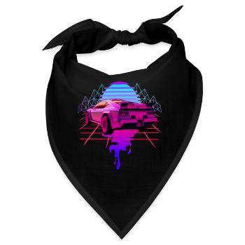 Ästhetik Sportauto Vaporwave Sunset Retrowave - Bandana - Schwarz - Vorne