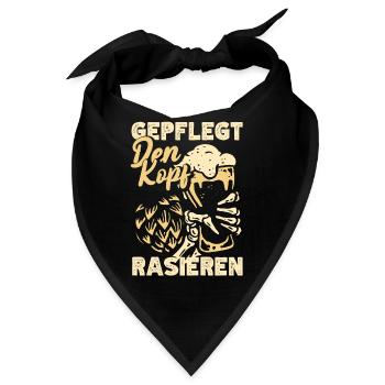 Geplegt den Kopf rasieren Biertrinker & Bier - Bandana - Schwarz - Vorne