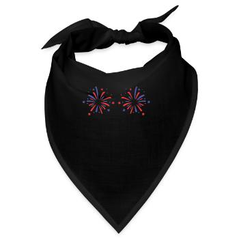 Lustige 4. Juli Feuerwerk Amerikaner US-Patriot - Bandana - Schwarz - Vorne