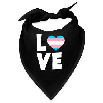 Trans Transgender Pride Flagge - Bandana - Schwarz - Vorne